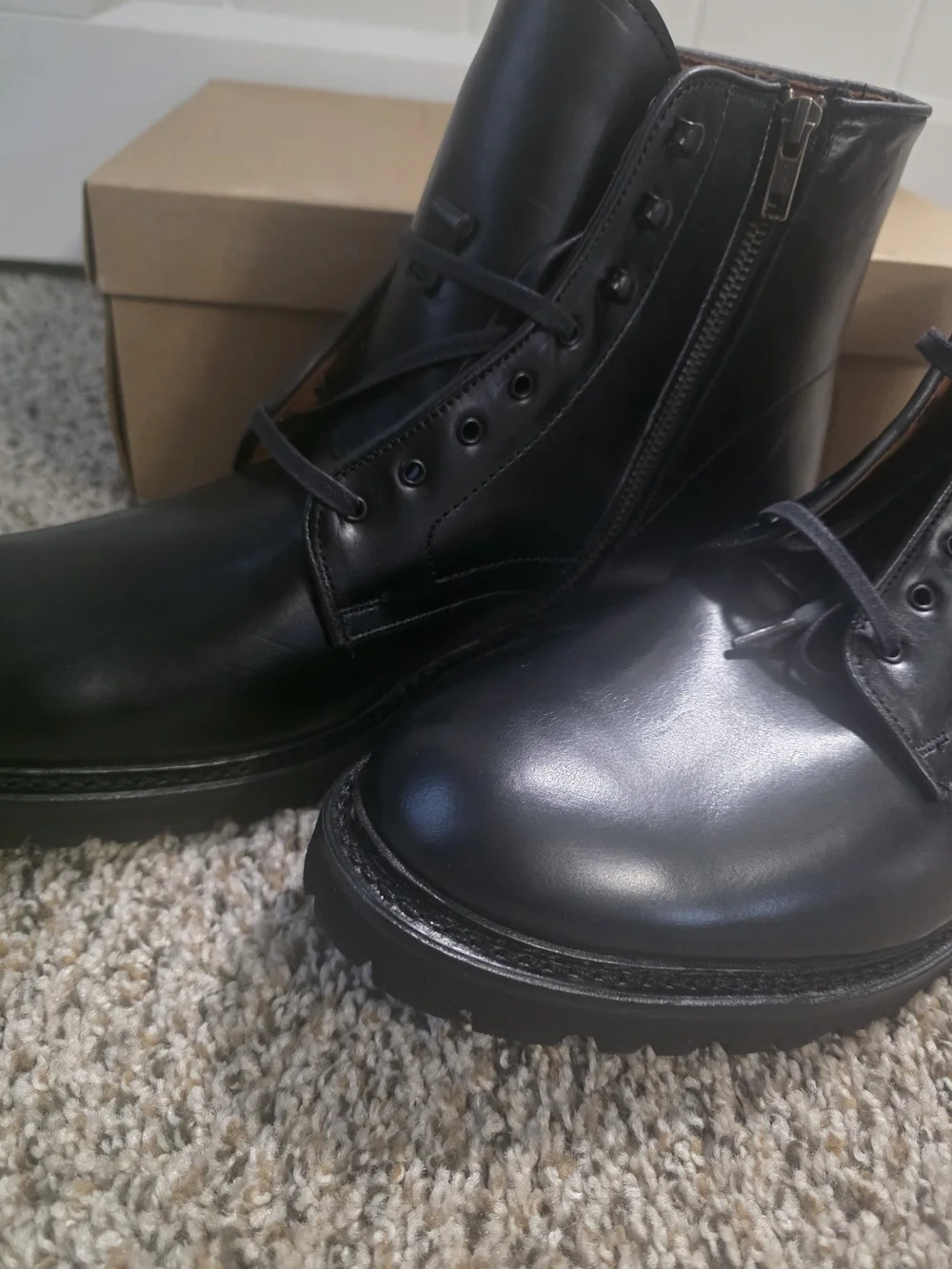 Men's Allen Edmonds Black Leather Lace-Up Boots
